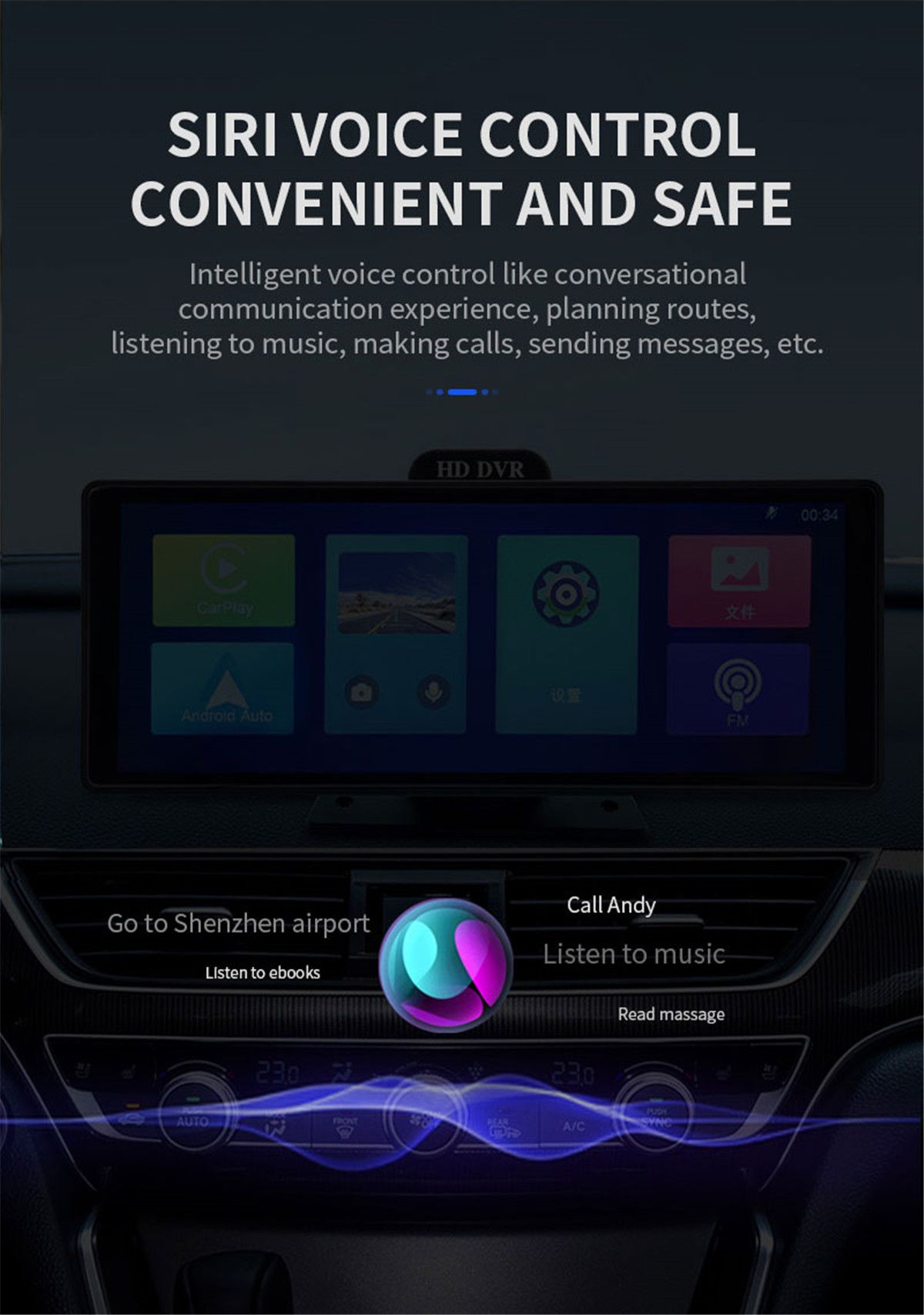 AOEDI 10,26 tommer 4K Android Auto Carplay A8-02 (10)