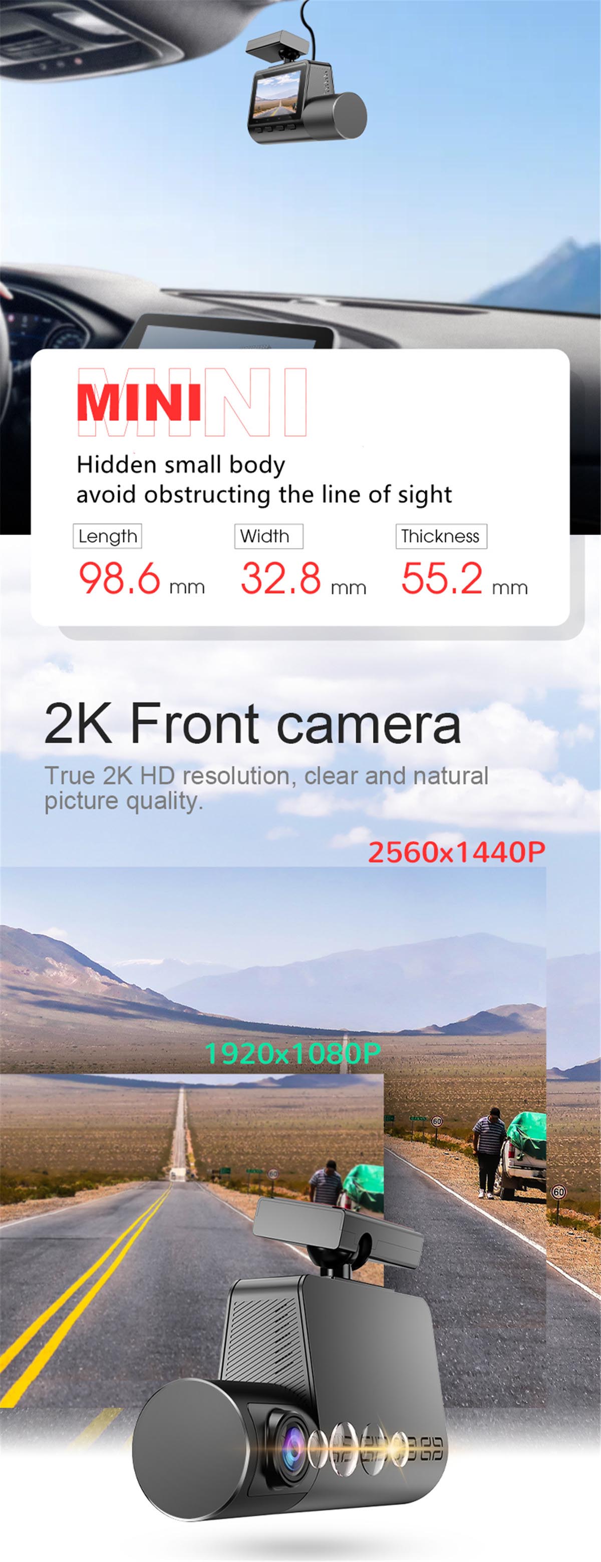 AOEDI Camera hành trình GPS WiFi 2K ẩn AD-517H-02 (3)