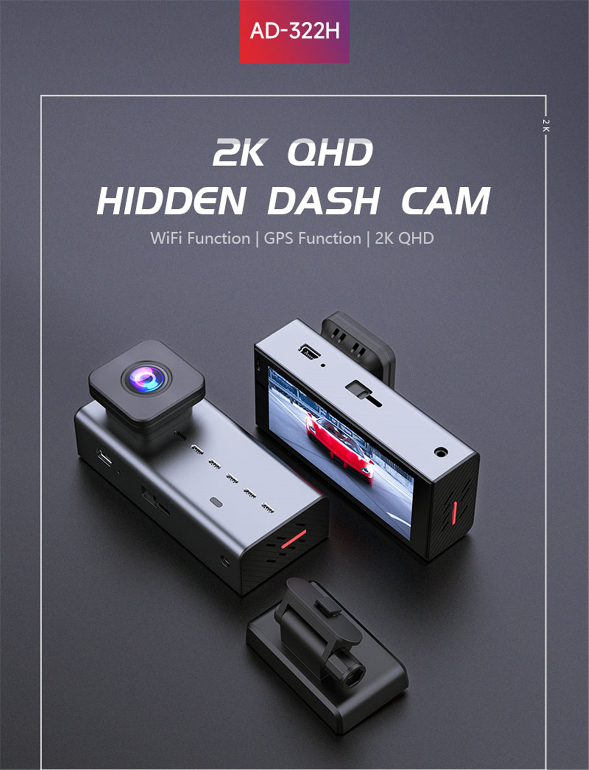 AOEDI Hidden 2K WiFi GPS GPS Dash Cam AD-517H-03 (1)