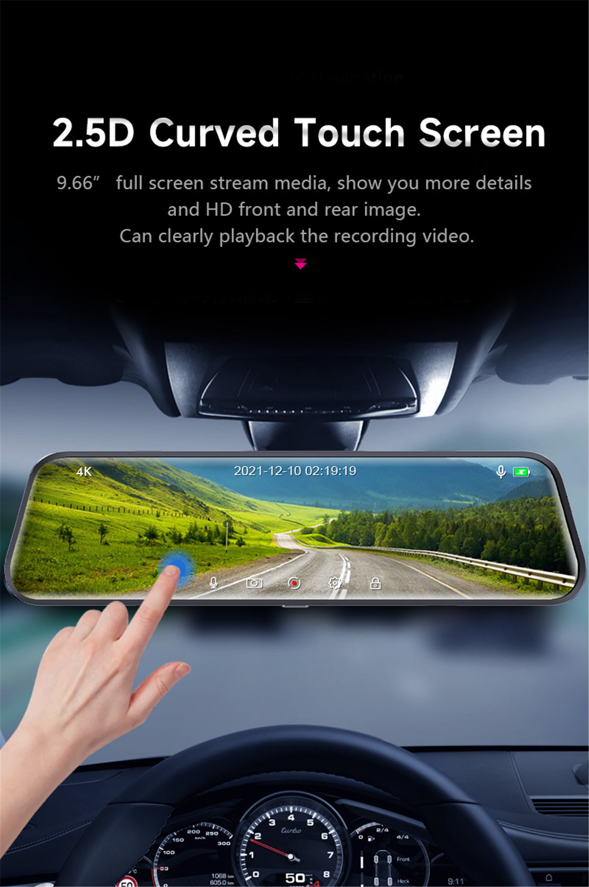 AOEDI 4K WiFi GPS Mirror Dash Cam AD-882-02 (2)