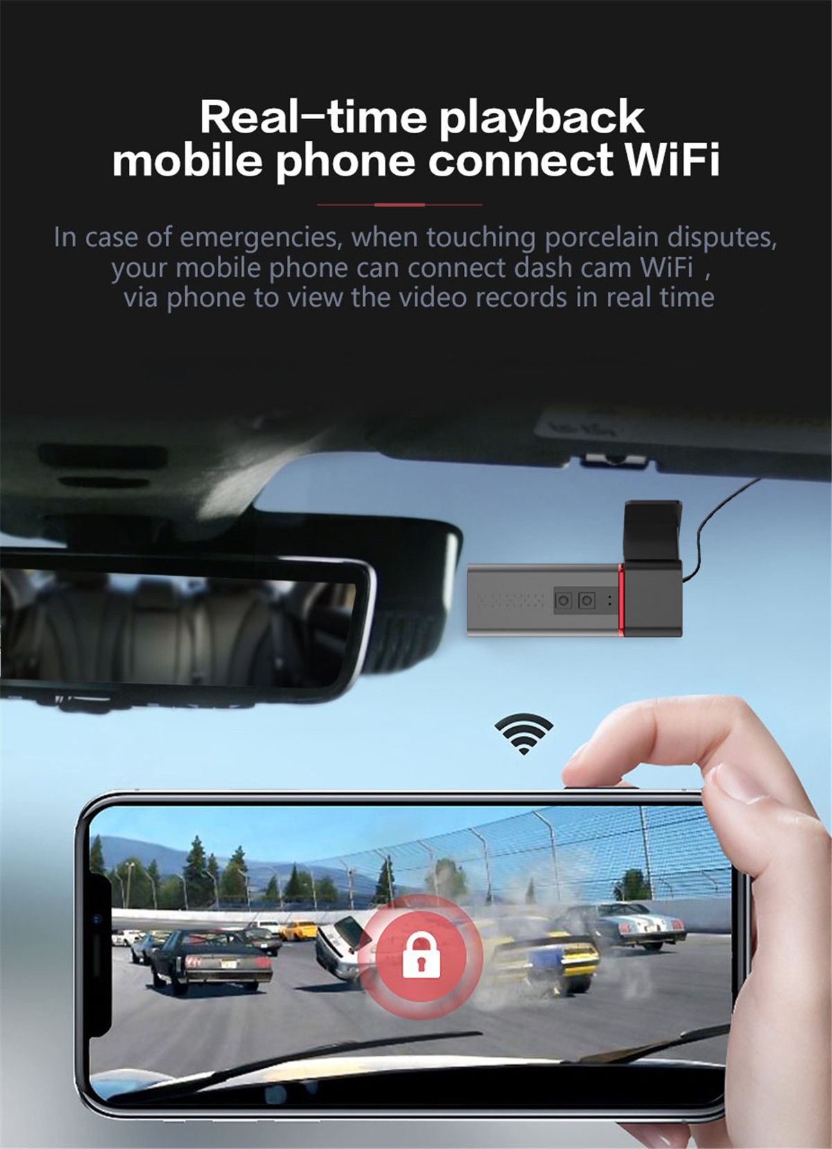 AOEDI No screen Single Lens 1080P WiFi Dash Cam AD-312C-02 (3)